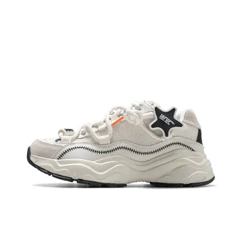 Ancient Finches Stars Collection, Puffy Shoes Low Top Chunky Sneakers Unisex Beige Black
