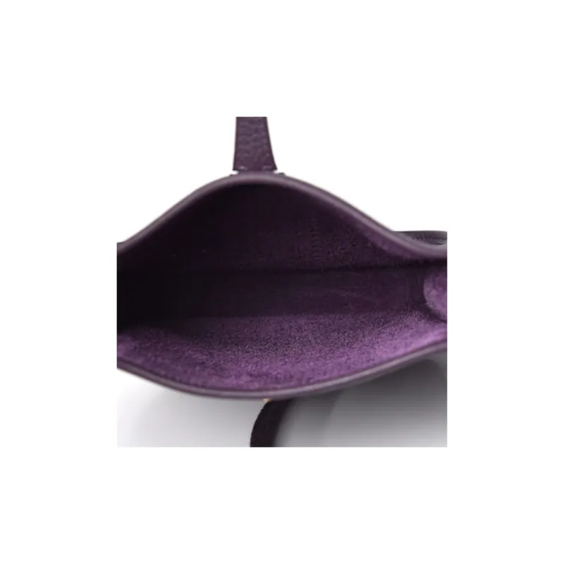 HERMES Evelyne Clemence Bullock Leather Crossbody Bag Shoulder Bag 16 Unisex Grape Purple-3