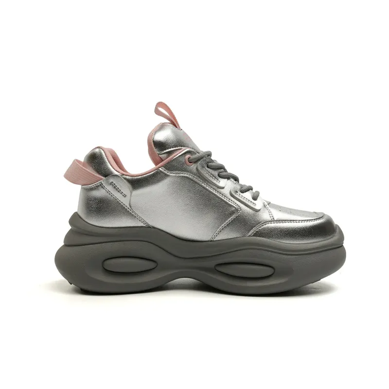 EBLAN Low Top Chunky Sneakers Women's Silver-1