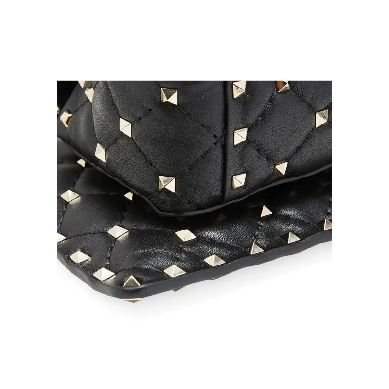 Valentino Sheepskin Shoulder Bag Crossbody Bag Regular Women's Black-5