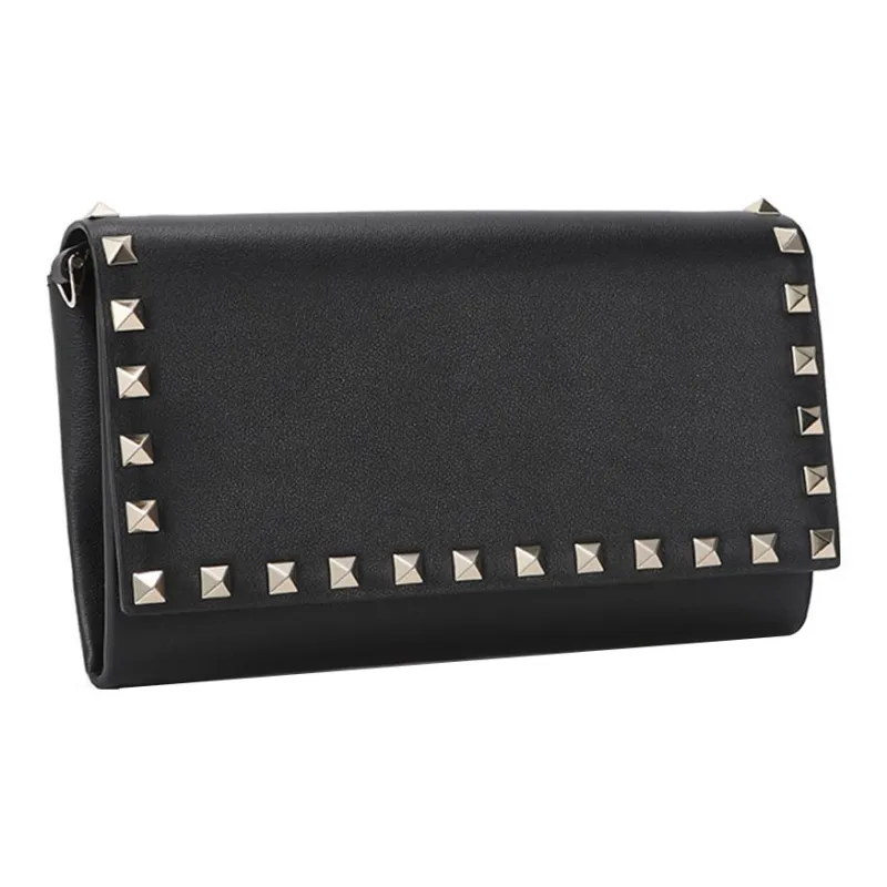 Valentino Cow Leather Shoulder Bag, Crossbody Bag Regular Women's Black-1