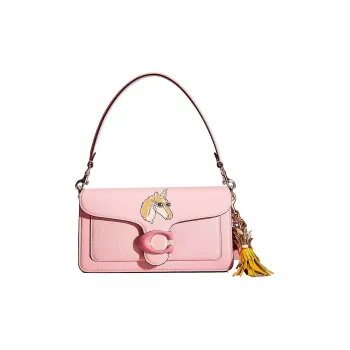 COACH Tabby Leather Messenger Bag Handbag Shoulder Bag Medium Size Women's Pink