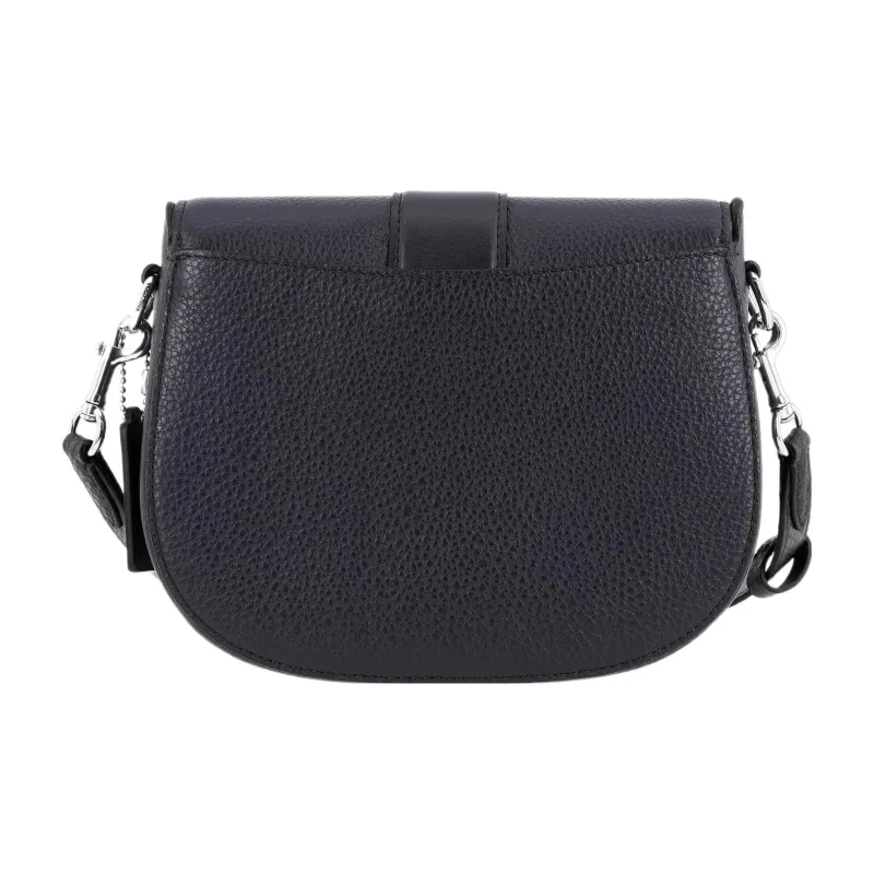 COACH Georgie Leather Shoulder Bag, Saddle Bag, Crossbody Bag Trumpets Women's Black-2