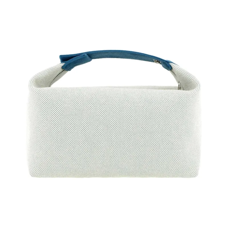 HERMES Bride a Brac Canvas Canvas Bag Lunch Boxes With Storage Unisex Blue-4