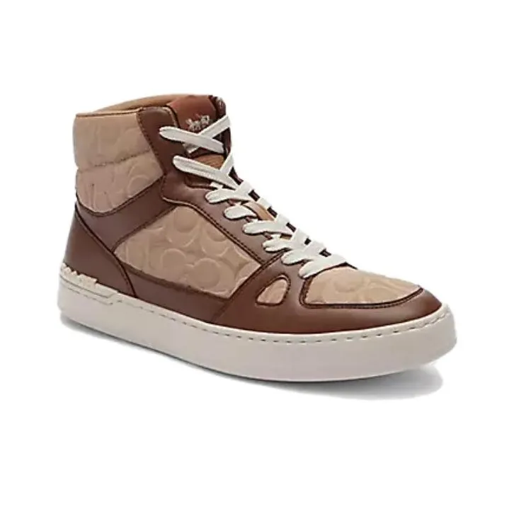 COACH High Top Skateboard Shoes Men's Brown-2