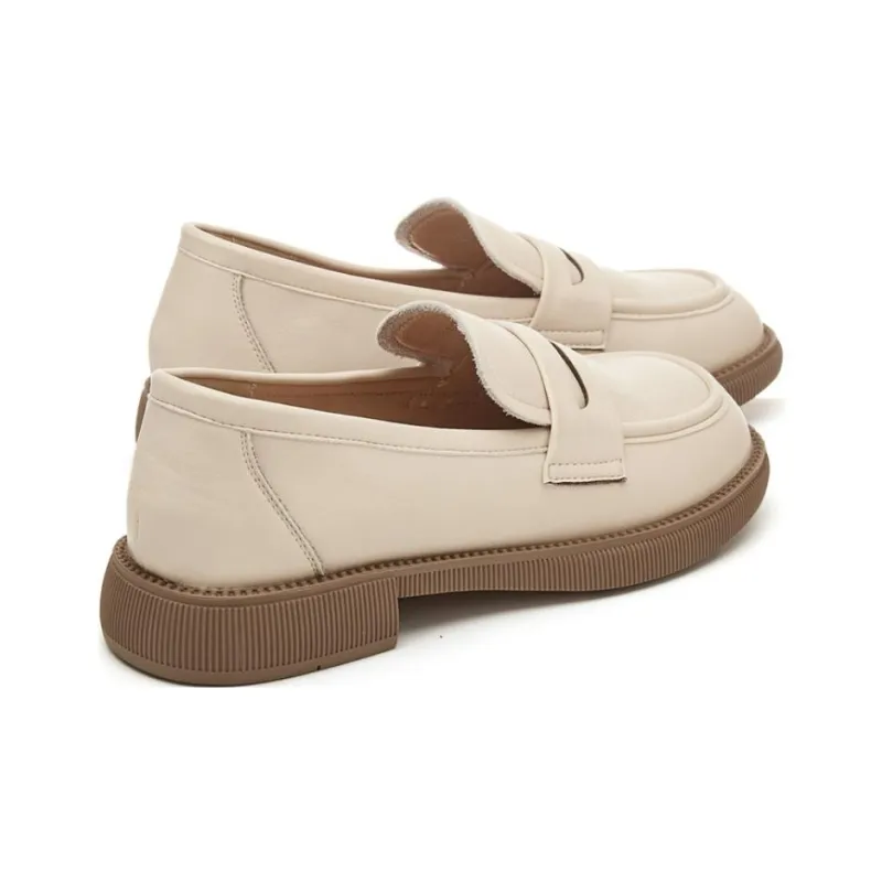 KEKAFU Loafers Women's Low Top Beige/Black-2