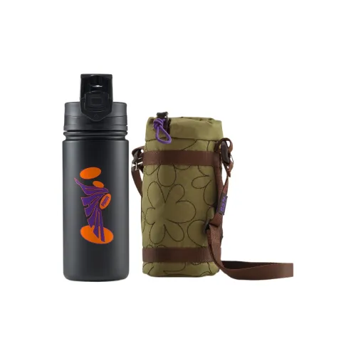 PUMA PERKS And MINI Collaboration Polyester Water Bottle Bag Set Shoulder Bags Unisex Burnt Olive Prism Purple