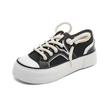 HUANQIU Wear resistant And Lightweight Low Top Canvas Shoes Women's Black