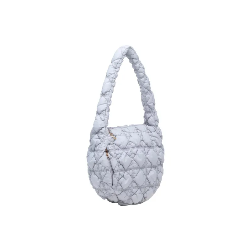 CARLYN Nylon Cloud Bag Handbag Shoulder Bag Medium Size Women's Gray Blue-1