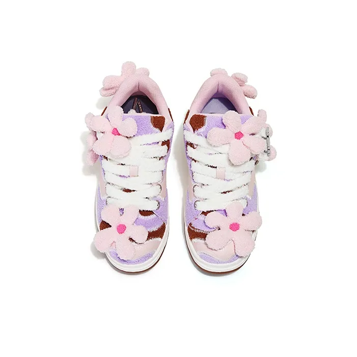 FY SPR Blossom Collection Low Top Skateboard Shoes Women's Pink Purple-3