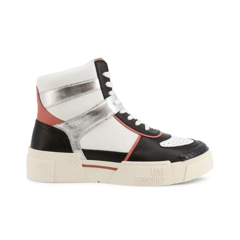 LOVE MOSCHINO Skateboard Shoes Women's High Top Black-1