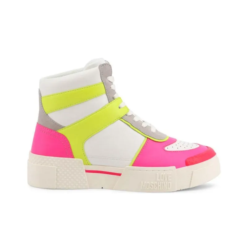 LOVE MOSCHINO High Top Skateboard Shoes Women's White-1
