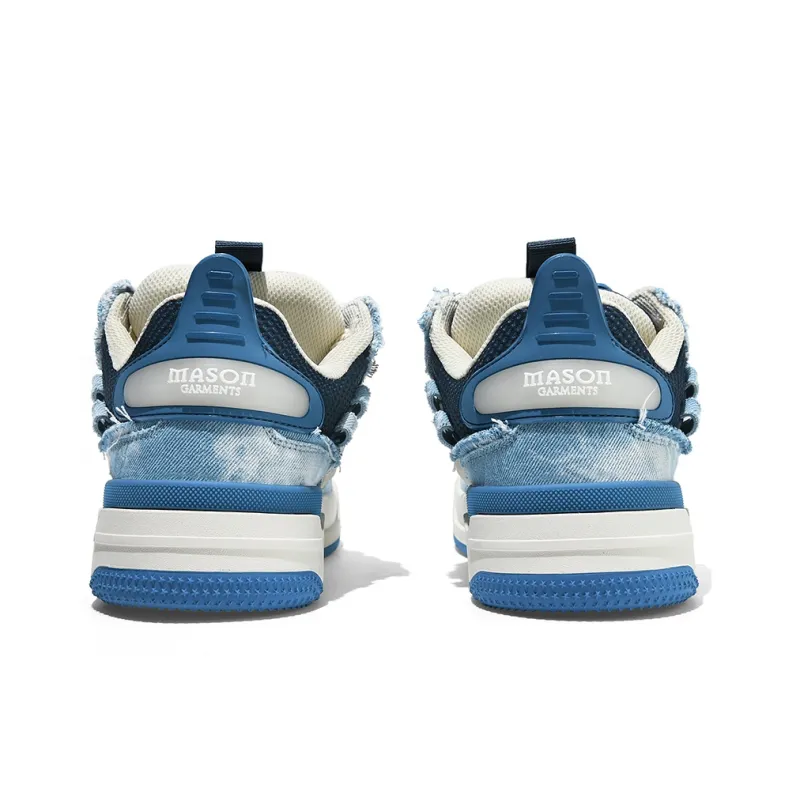 Masongarments Wear Resistant Height Increasing Low Top Skateboard Shoes Unisex Amber Blue Exclusive Box-3