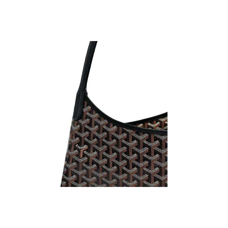 GOYARD Bohème Hobo Canvas With Leather Shoulder Bag Combo Bag Handbag Shoulder Bag Women's Black/Purple Heart Edition-4