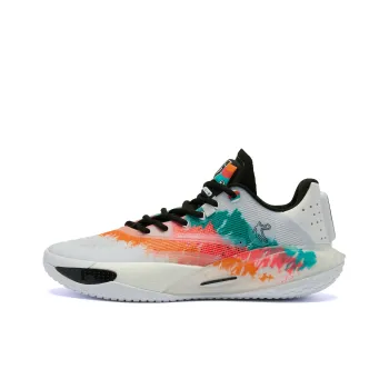 QIAODAN Sharp RISE Carnival Cushioning Wear Resistant Low Top Basketball Shoes Men's White Orange