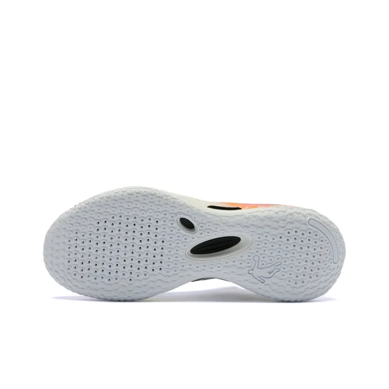QIAODAN Sharp RISE Carnival Cushioning Wear Resistant Low Top Basketball Shoes Men's White Orange-4