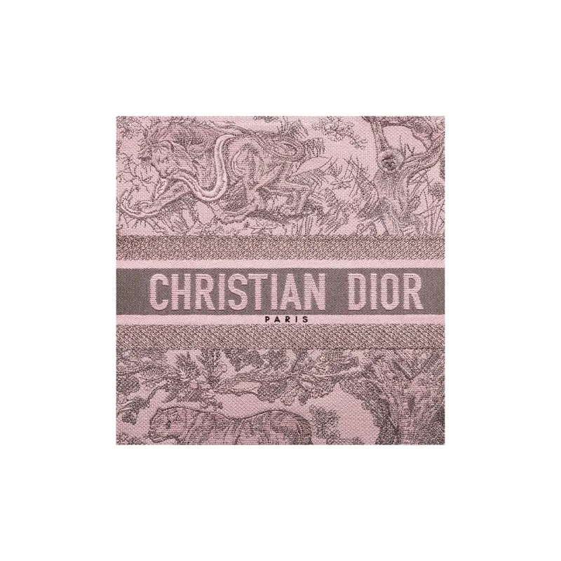 DIOR Embroidery Tote Bag, Shopping Bag, Handbag Large Size Women's Pink & Gray-4
