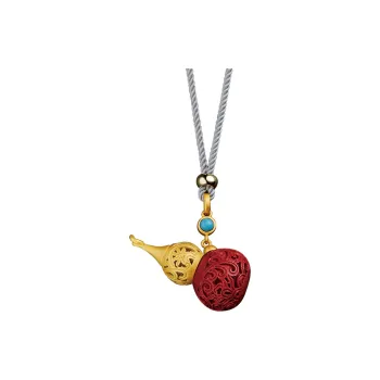Moonstone Edge Reconstructed Cinnabar Jade Necklaces Unisex