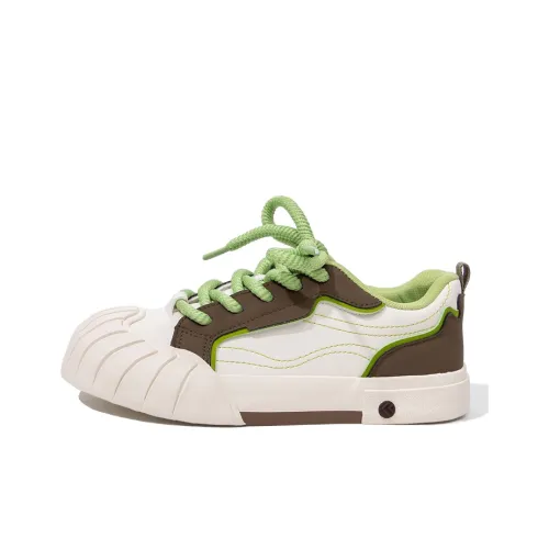 Feiyue Skateboard Shoes Women's Low-Top Beige Brown Green