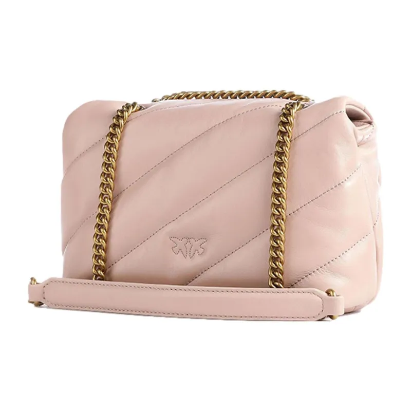 PINKO Sheepskin Messenger Bag Robin Bag Crossbody Bag Shoulder Bag Women's Pink-1