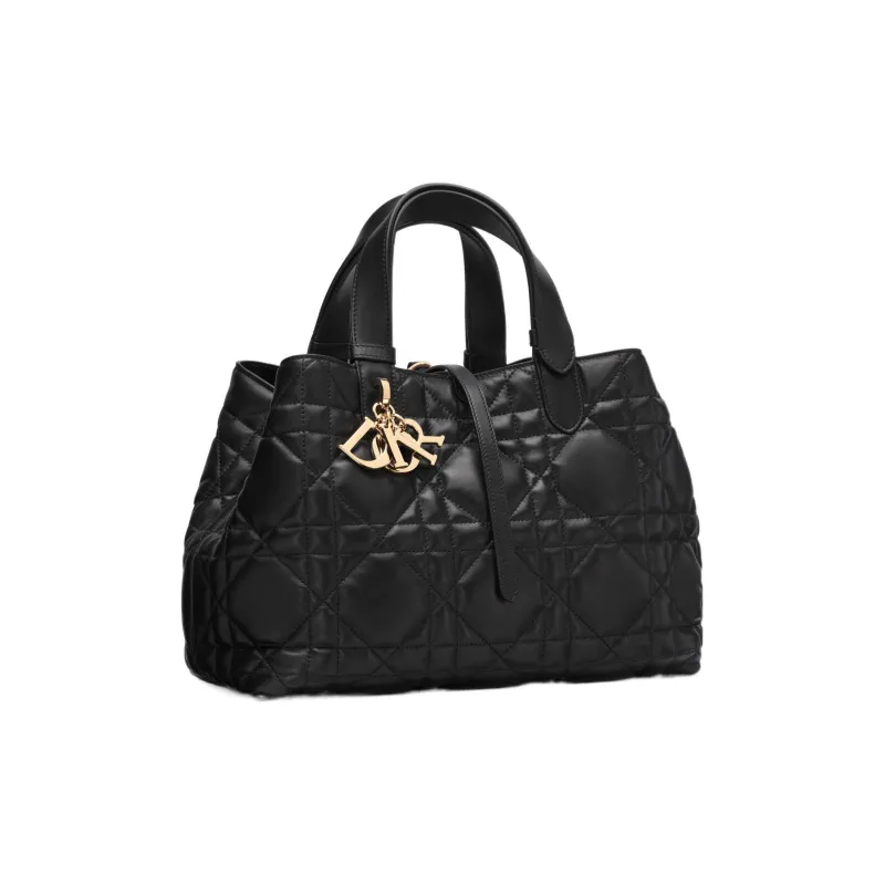 DIOR Cow Leather Handbag Medium Size Women's Black-3
