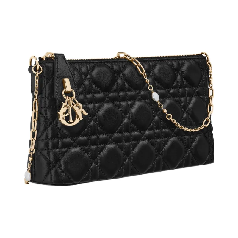 DIOR Sheepskin Crossbody Bag, Shoulder Bag Women's Black-4