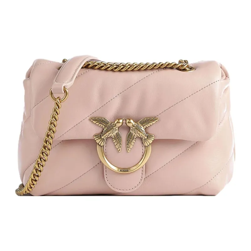 PINKO Sheepskin Messenger Bag Robin Bag Crossbody Bag Shoulder Bag Women's Pink-0