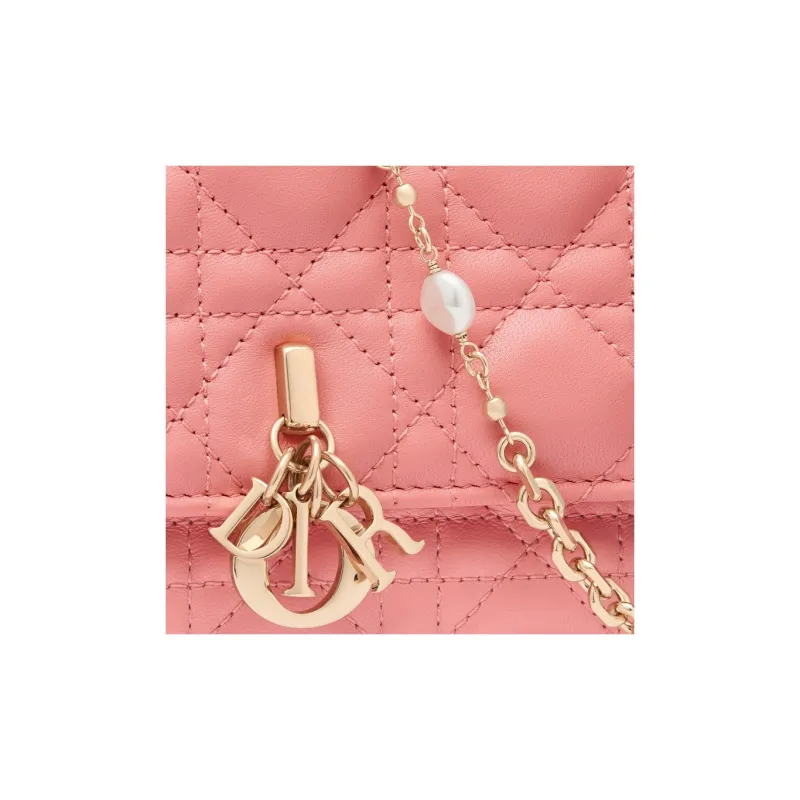 DIOR Sheepskin Shoulder Bag, Crossbody Bag, Handbag Mini Women's Light Pink-5
