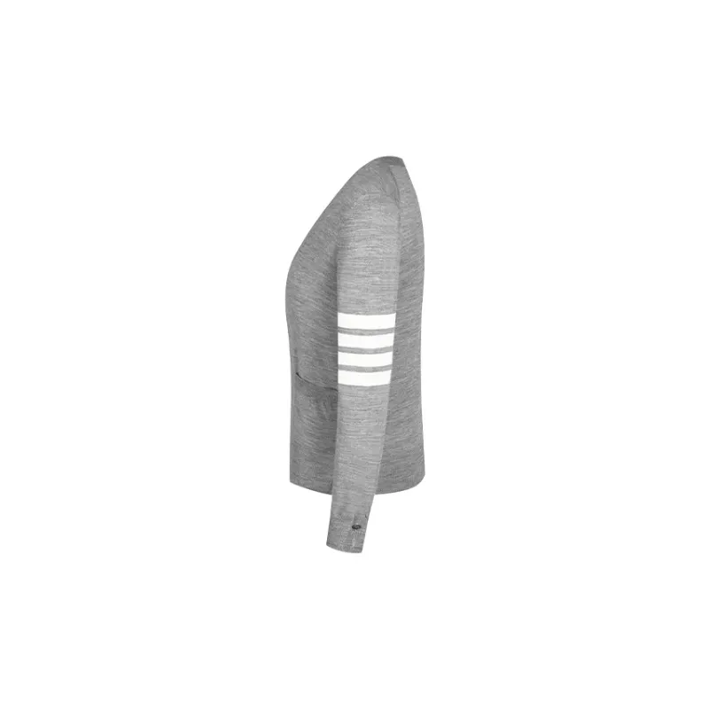 THOM BROWNE 4 Bar V Neck Cardigan-2