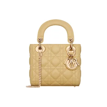 DIOR Lady Dior Sheepskin Dior Bag Shoulder Bag Crossbody Bag Handbag Mini Women's Light Yellow