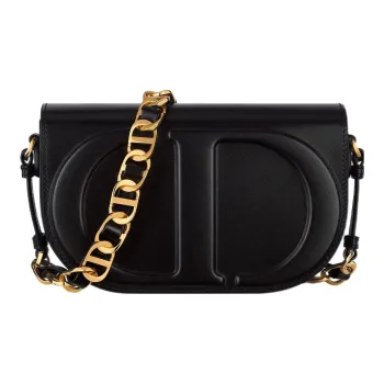 DIOR Smooth Cow Leather Shoulder Bag, Crossbody Bag Regular Women's Black