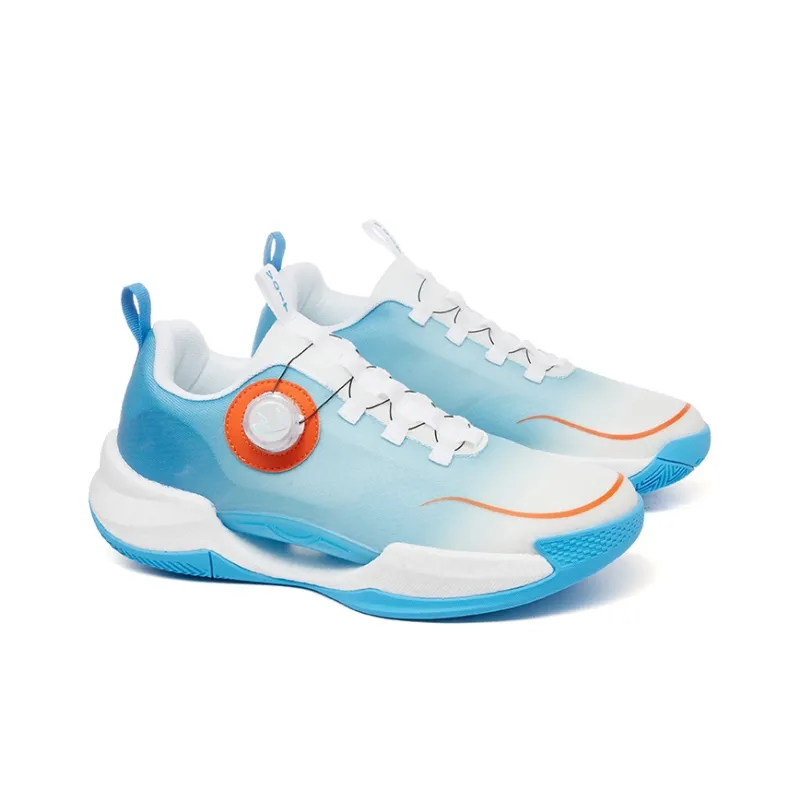 VOIT Basketball Shoes Unisex Low Top White Blue-2