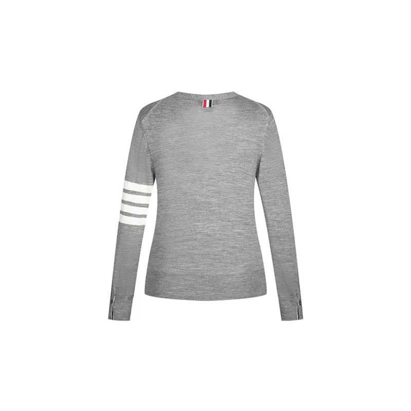 THOM BROWNE 4 Bar V Neck Cardigan-1
