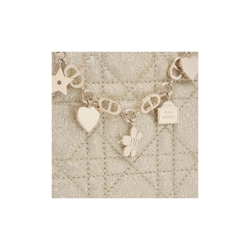 DIOR Sheepskin Shoulder Bag Crossbody Bag Kids' Light Gold-5