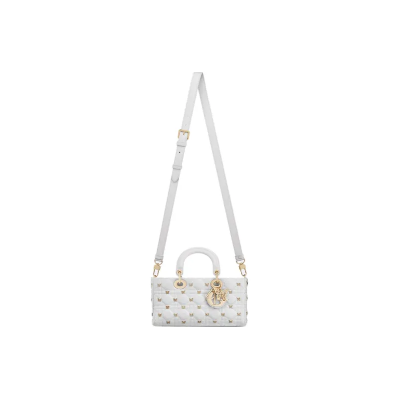 DIOR Lady D Joy Sheepskin Lady Dior Bag, Shoulder Bag, Crossbody Bag, Handbag Medium Size Women's White-2