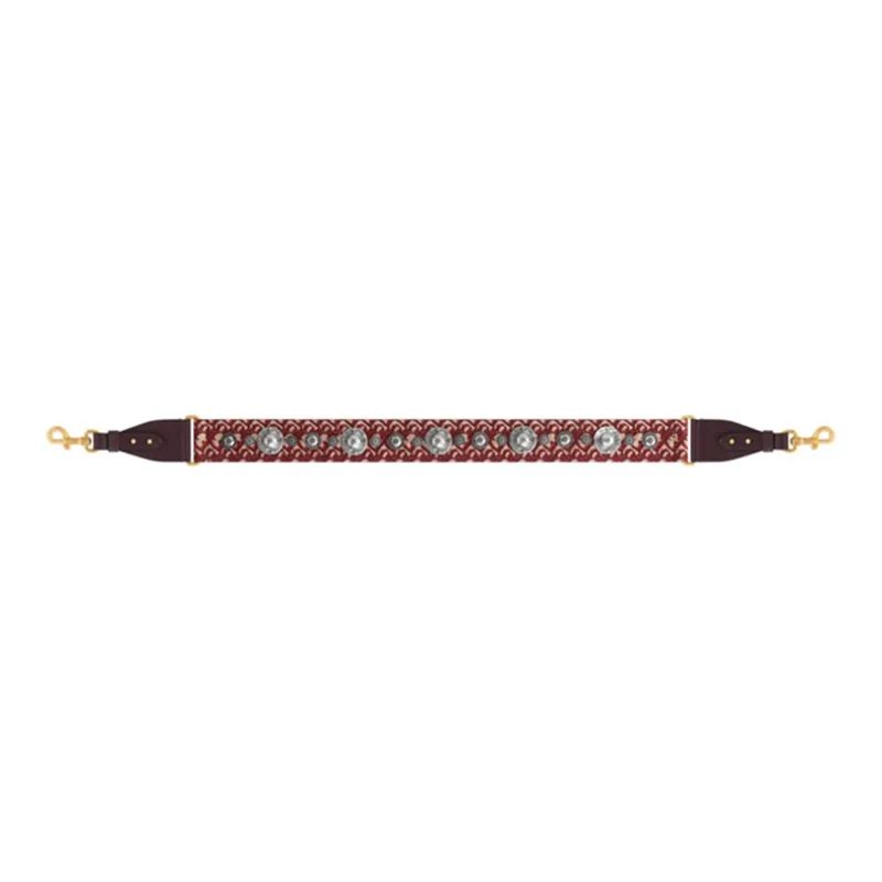 DIOR Embroidered Cow Leather Patchwork Bag Straps Women's Red-1