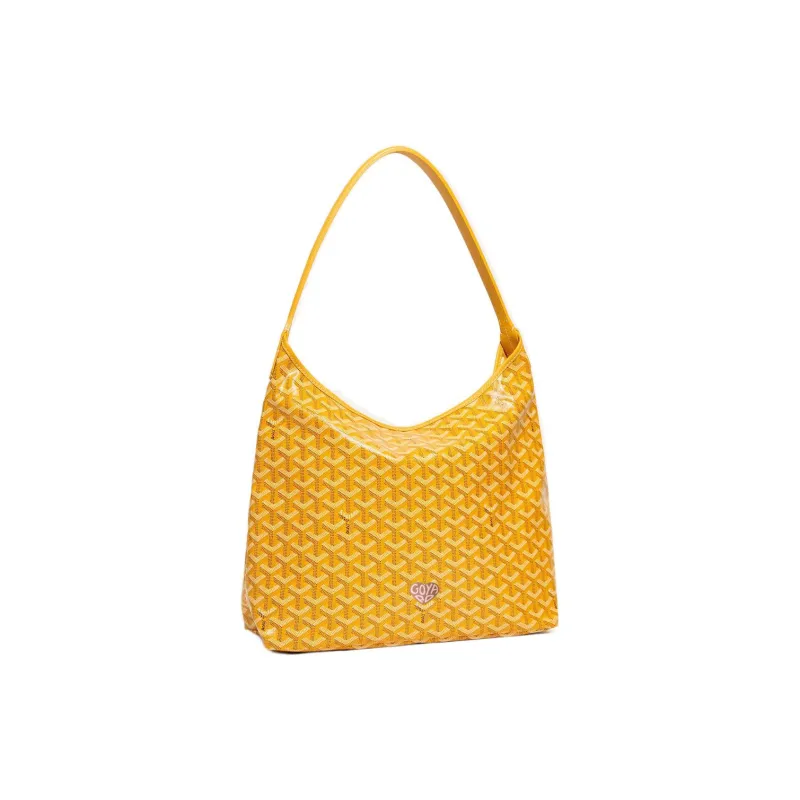 GOYARD Bohème Hobo Canvas With Leather Dogtooth Shoulder Bag Combo Bag Shoulder Bag Women's Yellow/khaki Hearts-0