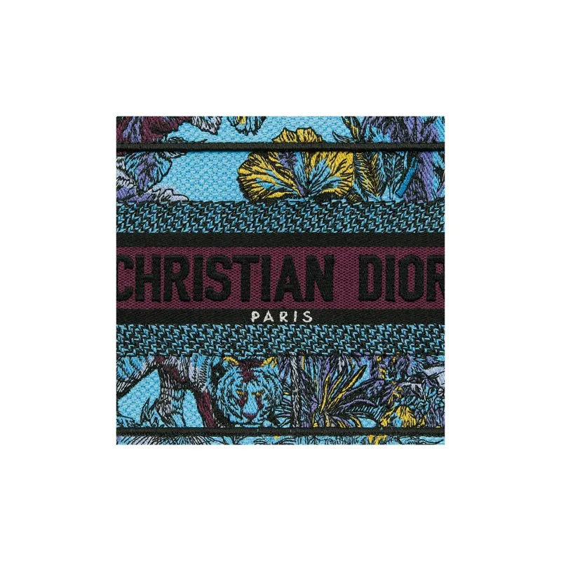 DIOR BookTote Embroidery Tote Bag, Shopping Bag, Handbag Mini Women's Space Blue & Multicolor-4
