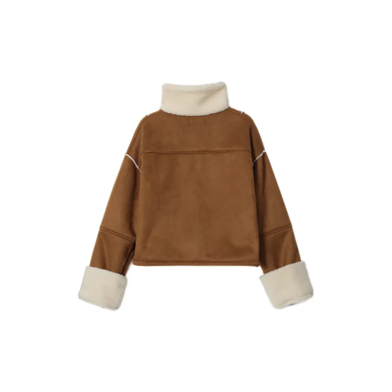 CPAURA Velvet feel Coat Women's Dark Brown-1