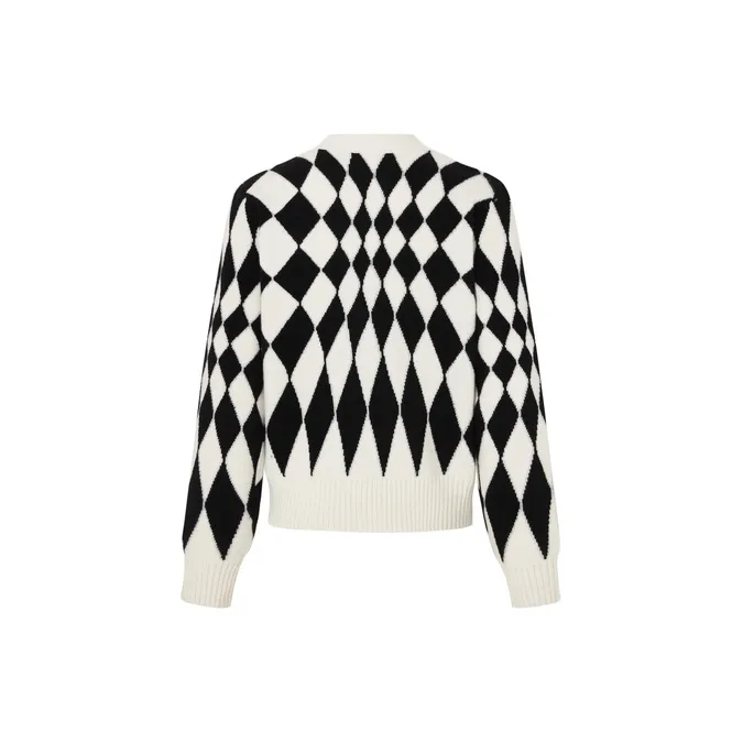 MO&CO Knitwear Women's Black White Plaid-1