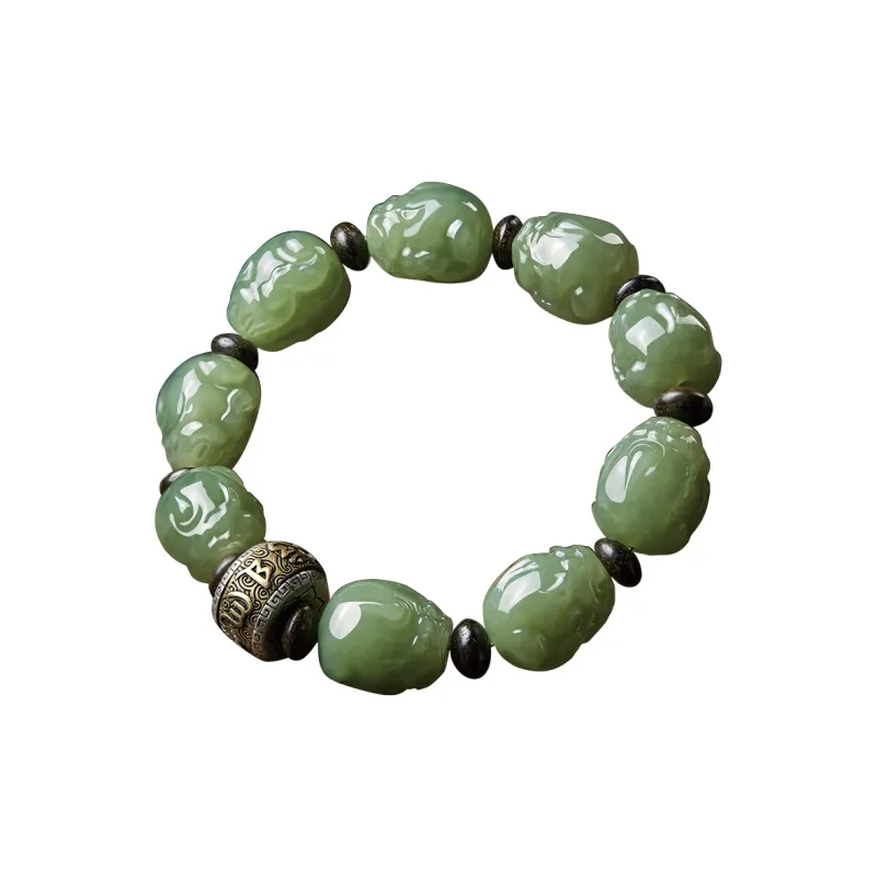 Moonstone Edge Bracelets Green Jade Men's-0