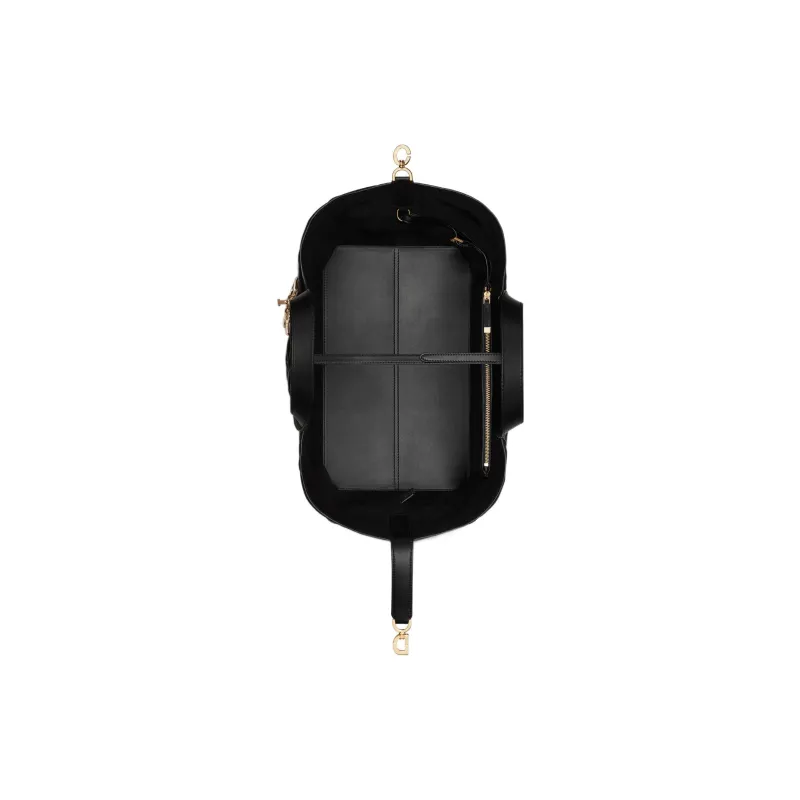 DIOR Cow Leather Handbag Large Size Women's Black-4