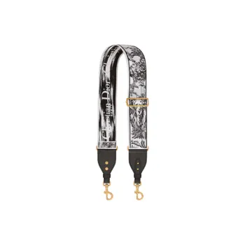 DIOR Embroidery Bag Straps Women's White & Black