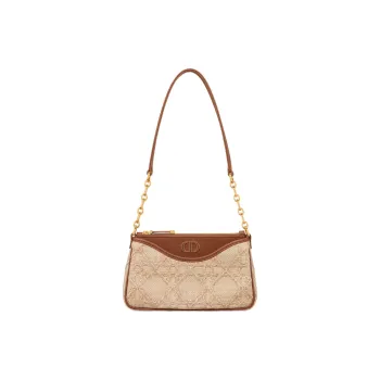 DIOR 30 Montaigne Raffia Grass Handbag Shoulder Bag Women's Natural