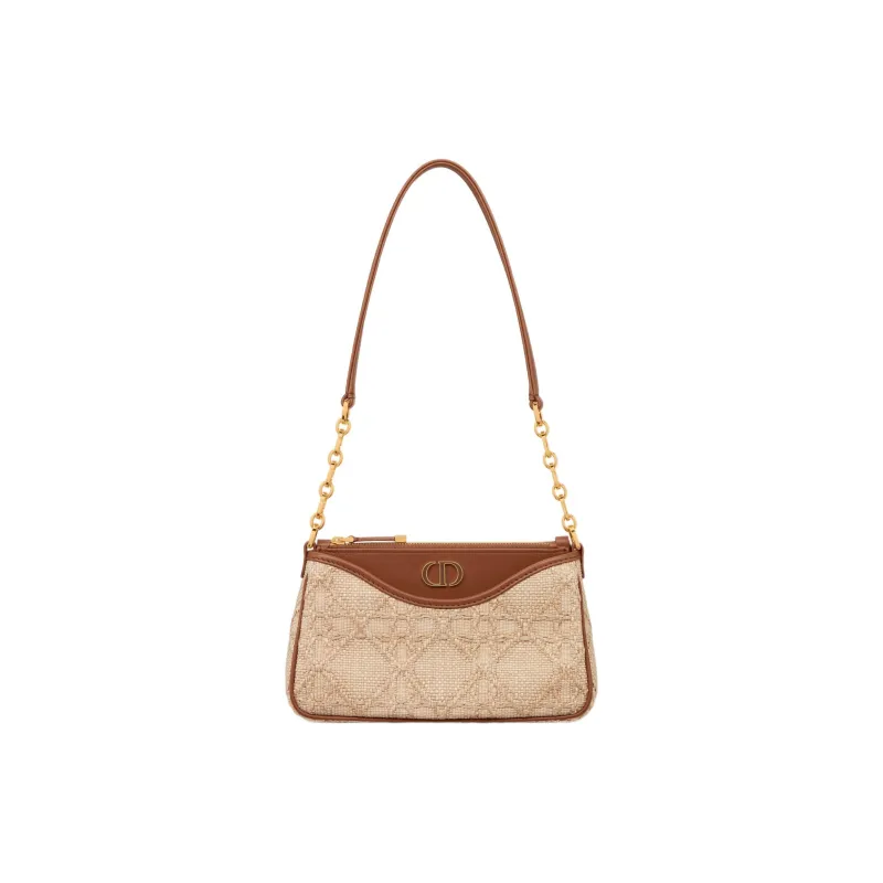 DIOR 30 Montaigne Raffia Grass Handbag Shoulder Bag Women's Natural-0