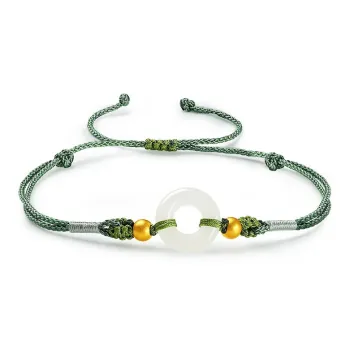 FMC Solid Gold Hetian Jade Bracelets Women's White Jade