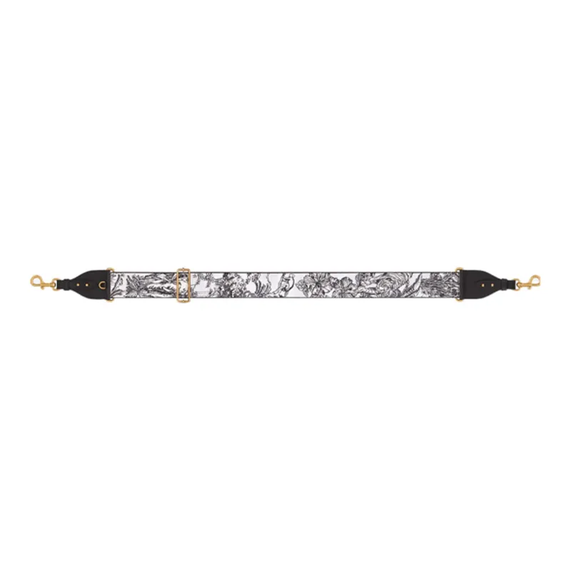 DIOR Embroidery Bag Straps Women's White & Black-1