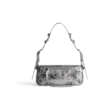 Balenciaga Le Cagole Lambskin Crossbody Bag Shoulder Bag Mini Women's Silver