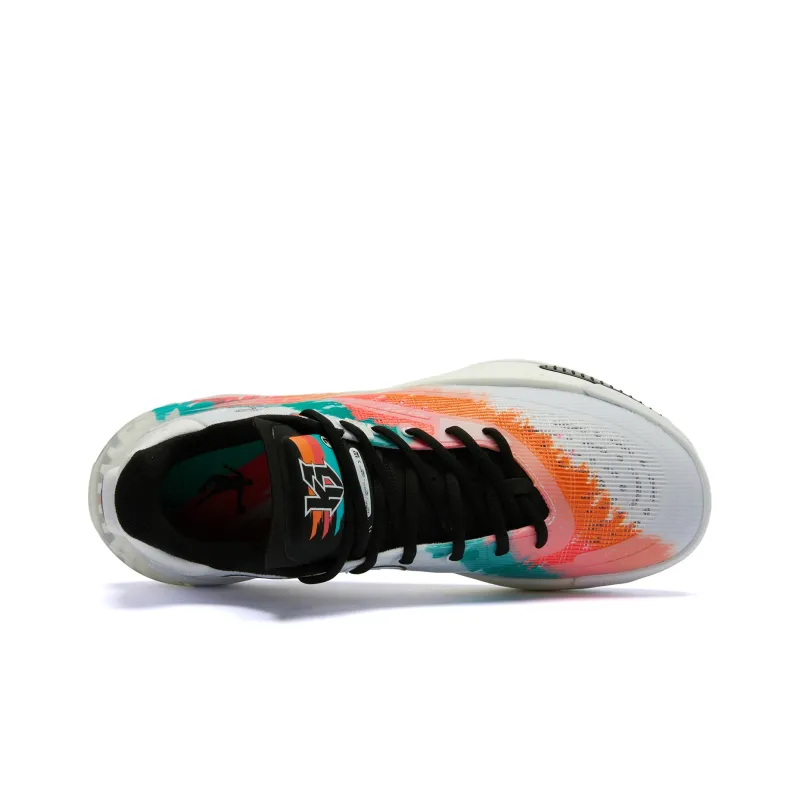 QIAODAN Sharp RISE Carnival Cushioning Wear Resistant Low Top Basketball Shoes Men's White Orange-3
