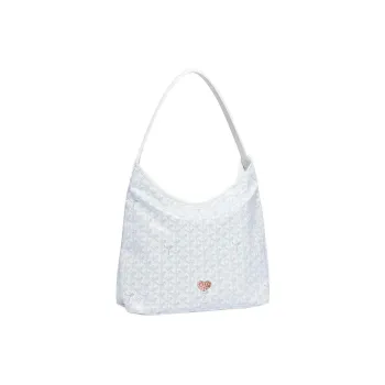 GOYARD Bohème Hobo Canvas With Leather Dogtooth Shoulder Bag Combo Bag Shoulder Bag Women's White Mosaic Khaki Hearts